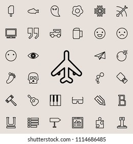 aircraft outline icon. Detailed set of minimalistic line icons. Premium graphic design. One of the collection icons for websites, web design, mobile app on colored background
