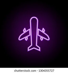 aircraft outline icon. Elements of Cargo logistic in neon style icons. Simple icon for websites, web design, mobile app, info graphics