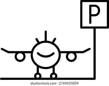 Aircraft Parking Stand Illustration vector Icon Design
