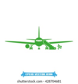 Aircraft and passenger icon vector illustration