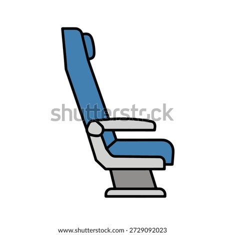 Aircraft passenger seat side view cabin chair interior ergonomics icon