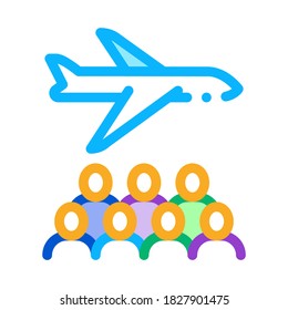 aircraft passengers icon vector. aircraft passengers sign. isolated contour symbol illustration