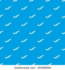 Aircraft pattern repeat seamless in blue color for any design. Vector geometric illustration