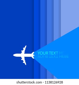 Aircraft and place for your text. Vector Illustration