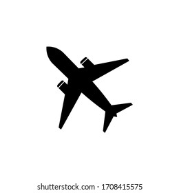 Aircraft, plane icon in black simple design on an isolated background. EPS 10 vector