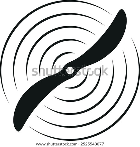 Aircraft propeller black icon. Wind turbine blades