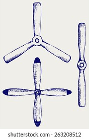 Aircraft propeller. Doodle style