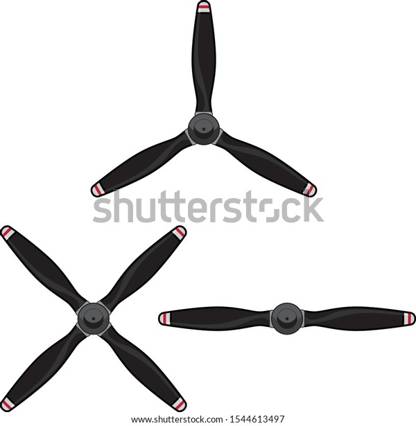 Aircraft Propeller Group Two Blade Three Stock Vector (Royalty Free ...