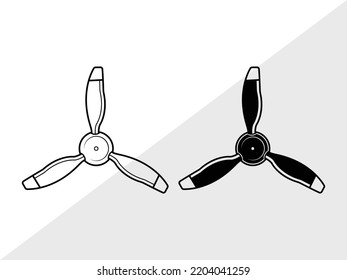 Ilustración de vectores imprimibles SVG de hélice aérea