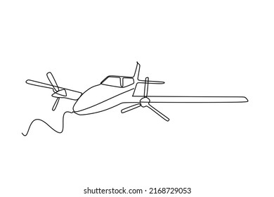 An aircraft with propeller that converts rotary motion from an engine or other power source, into a swirling slipstream which pushes the propeller forwards or backwards. Transportation illustration