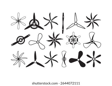 Aircraft Propeller vector bundle, Aircraft Propeller clipart, Aircraft Propeller silhouette.	