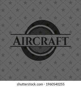 Flugzeuge realistisches schwarzes Emblem. Vektorgrafik. Detaillierte Angaben. 