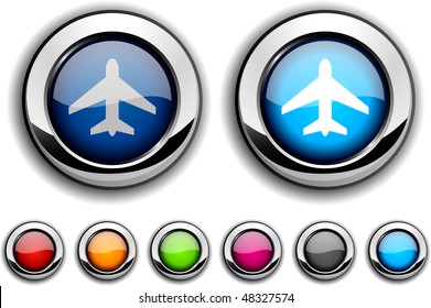 Botones realistas de aviones. Ilustración vectorial.
