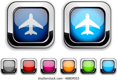Iconos realistas de aviones. Botones vacíos incluidos.