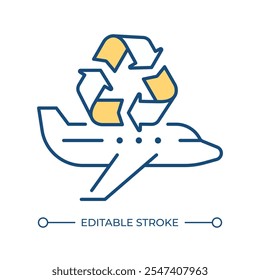 Aircraft reclamation RGB color icon. Airplane reuse, engineering. Aviation services, transport management. Isolated vector illustration. Simple filled line drawing. Editable stroke