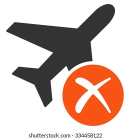 Aircraft Reject vector icon. Style is flat symbol, rounded angles, white background.
