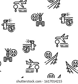 Aircraft Repair Tool Seamless Pattern Vector Thin Line. Illustrations