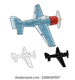 Aircraft in retro and vintage style design