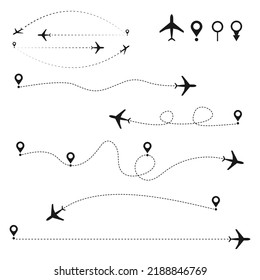 Aircraft routes are set.Vector illustration.