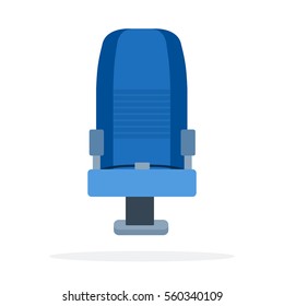 Aircraft seat vector flat material design object. Isolated illustration on white background.