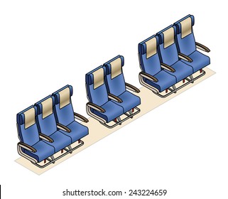 Aircraft seating row configuration: 3 - 2 - 3