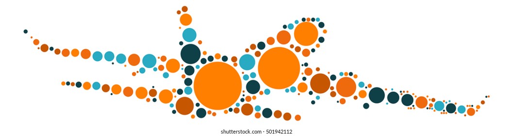 aircraft shape vector design by color point
