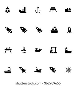 Aircraft and Ships Vector Icons 2