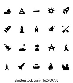 Aircraft and Ships Vector Icons 3