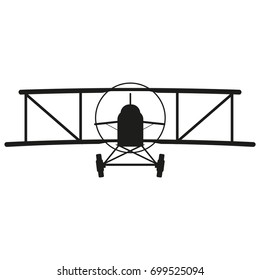 Aircraft sign illustration. Vector. Black icon on white background