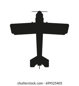 Aircraft sign illustration. Vector. Black icon on white background