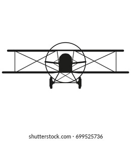 Aircraft sign illustration. Vector. Black icon on white background