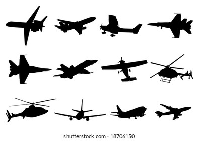 Aircraft silhouettes