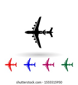 Aircraft silhouettes multi color icon. Simple glyph, flat vector of air transport icons for ui and ux, website or mobile application