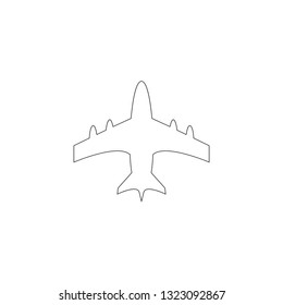 Aircraft. simple flat vector icon illustration. outline line symbol - editable stroke