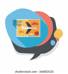 Aircraft stamp flat icon with long shadow,eps10