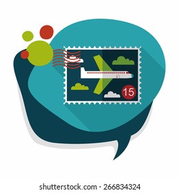 Aircraft stamp flat icon with long shadow,eps10