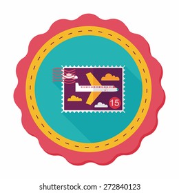 Aircraft stamp flat icon with long shadow,eps10
