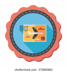 Aircraft stamp flat icon with long shadow,eps10