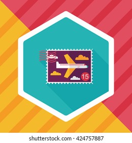 Aircraft stamp flat icon with long shadow,eps10