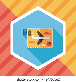 Aircraft stamp flat icon with long shadow,eps10