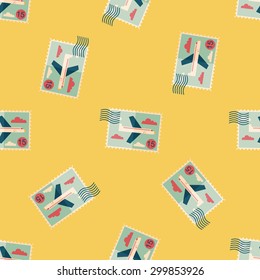 Aircraft stamp flat icon,eps10 seamless pattern background