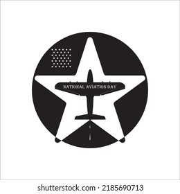 Aircraft with star logo vector modern design illustration template web