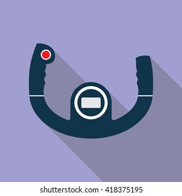 Aircraft steering helm flat style icon with long shadow isolated on one-color background. Vector illustration in EPS10 format with transparency.