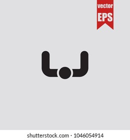 
Aircraft Steering Wheel icon in trendy isolated on grey background.Vector illustration.
