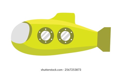 Aircraft submarine. Green submarine. Submarine illustration. Torpedo. Underseas boat. Submersible. Ship. Warship. U boat.