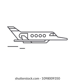 Aircraft thin line icon concept. Aircraft linear vector sign, symbol, illustration.