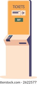 Aircraft ticket self-service terminal vector illustration