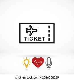 Aircraft ticket Vector icon
