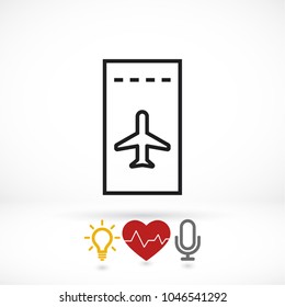 Aircraft ticket Vector icon