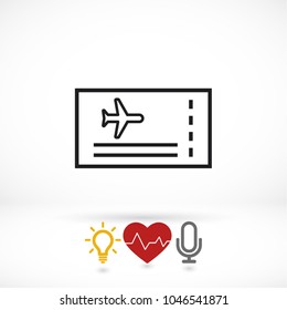 Aircraft ticket Vector icon